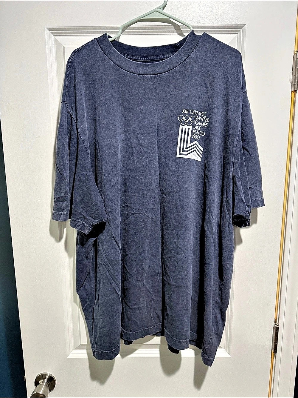 Abercrombie Heritage 1980 Lake Placid Olympic Games T-Shirt Graphic Blue Short S